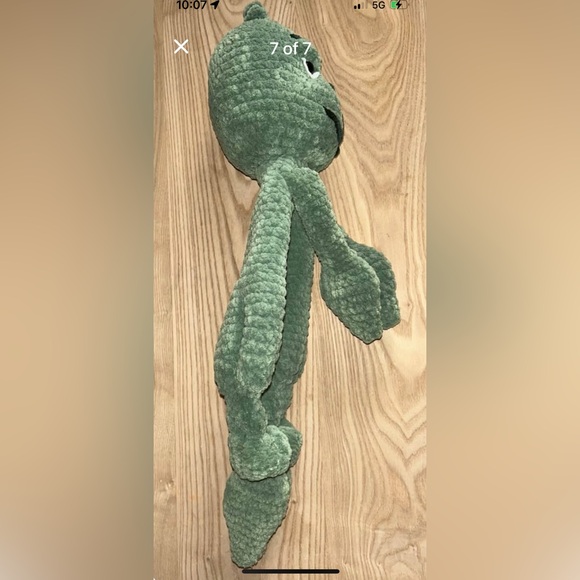 Handmade Crocheted Grinch cuddle buddy - Picture 7 of 7